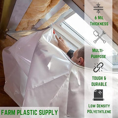 Construction Film, 6 mil x 10' x 100', Clear