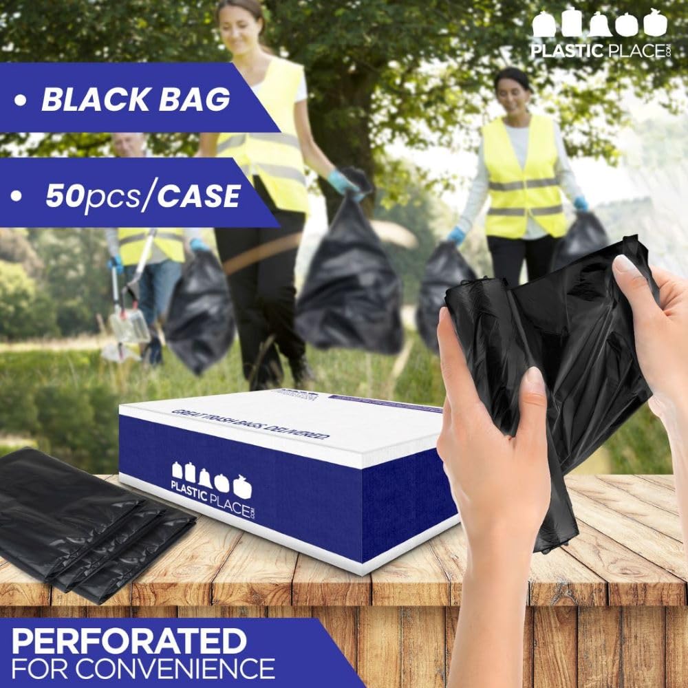 Contractor Bag 42 Gal Pro, 3 mil, 50ct, Black, 68/plt | Sold Per Sheet (16 PCS / SHEET)