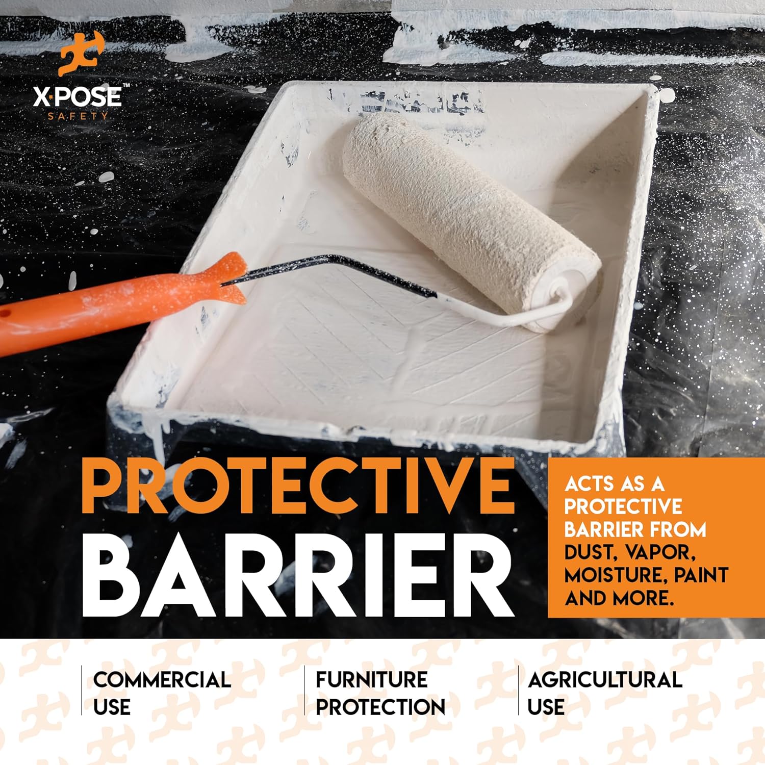 Construction Film, 6 mil x 20' x 100', Black, 20/plt